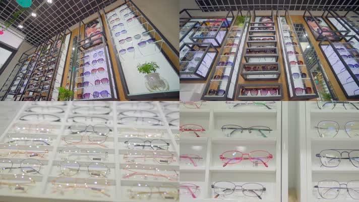 眼镜店眼镜展示4K