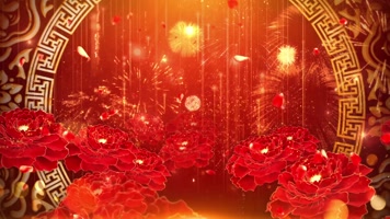 牡丹礼花背景循环