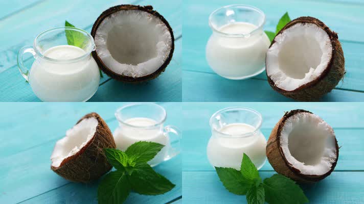 4K超清椰子奶特写镜头