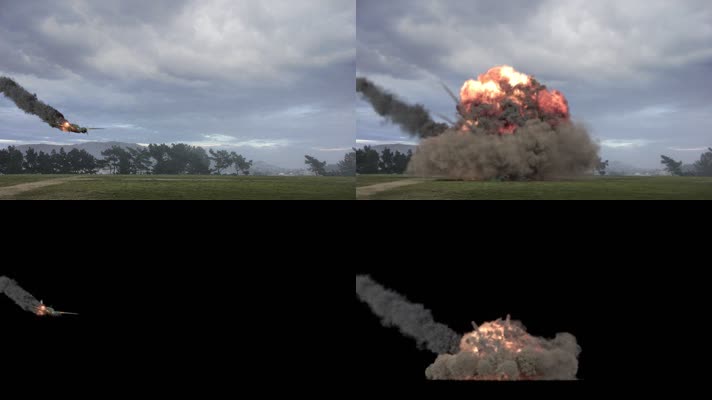 三维飞机掉落爆炸