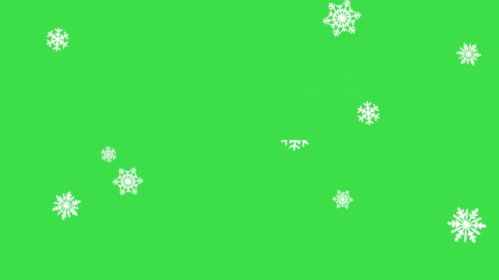 绿屏雪花掉落抠图素材