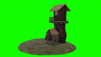 [4K]绿屏抠像视频素材童话靴子小屋