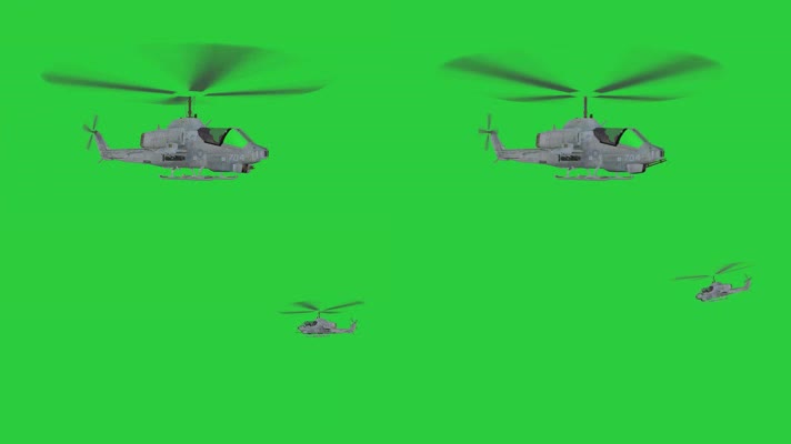 绿屏抠像视频素材直升机