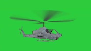 绿屏抠像视频素材直升机