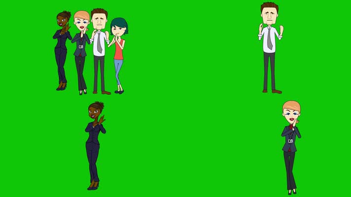 绿屏抠像视频素材鼓掌的人群