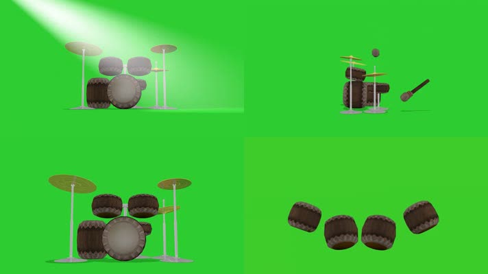 绿屏抠像视频素材架子鼓