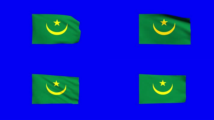 毛里塔尼亚国旗飘扬