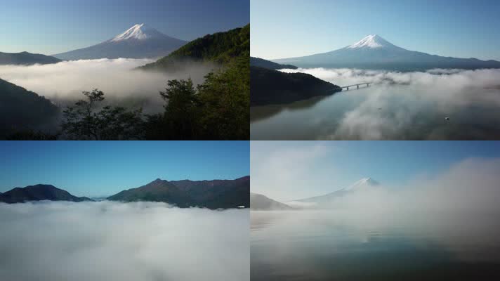 日本富士山云雾美景