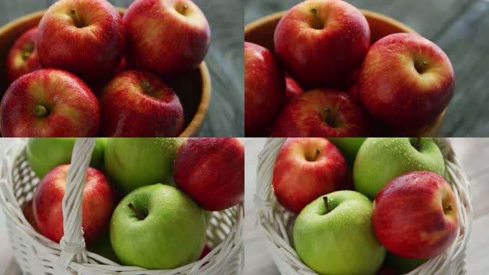 4K超清水果红苹果特写镜头