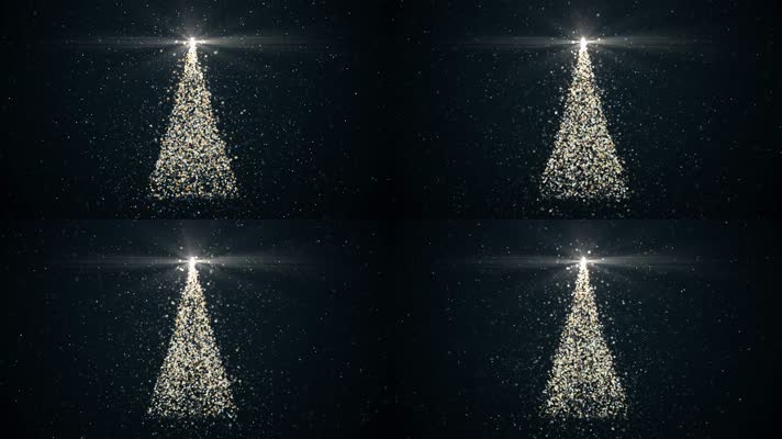 4K超清彩色粒子圣诞树背景13