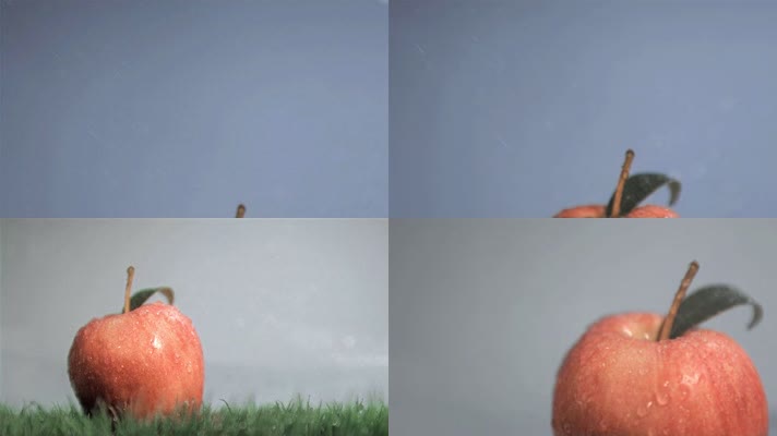有机新鲜红苹果特写镜头