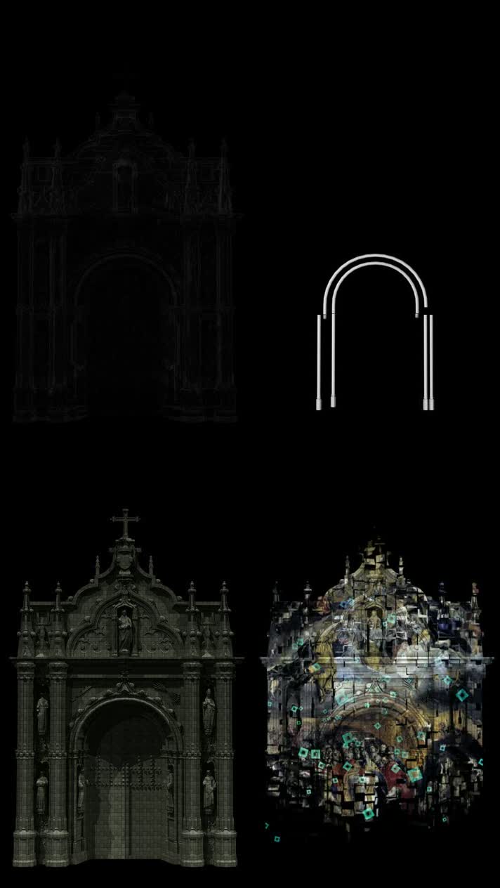 教堂建筑3D全息投影