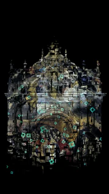 教堂建筑3D全息投影