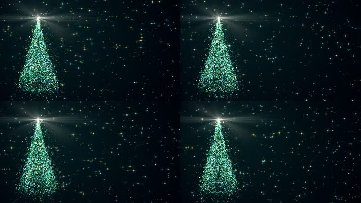 4K超清彩色粒子圣诞树背景08