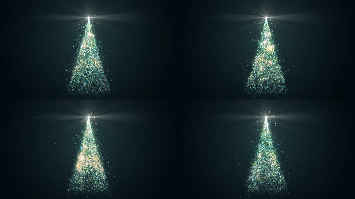 4K超清彩色粒子圣诞树背景06
