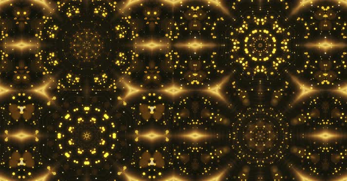 金色粒子万花筒背景视频