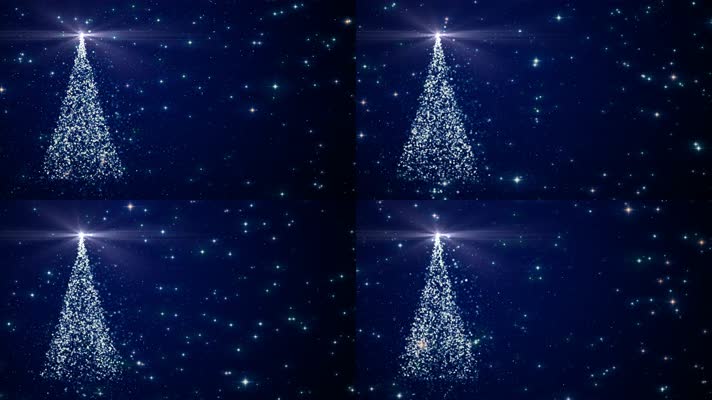 4K超清彩色粒子圣诞树背景11