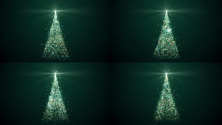 4K超清彩色粒子圣诞树背景05