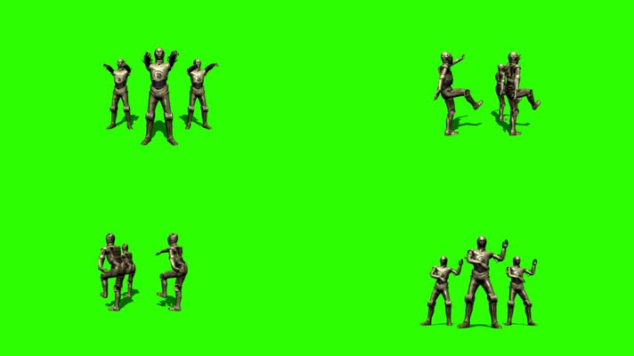 绿屏机器人舞蹈抠像素材