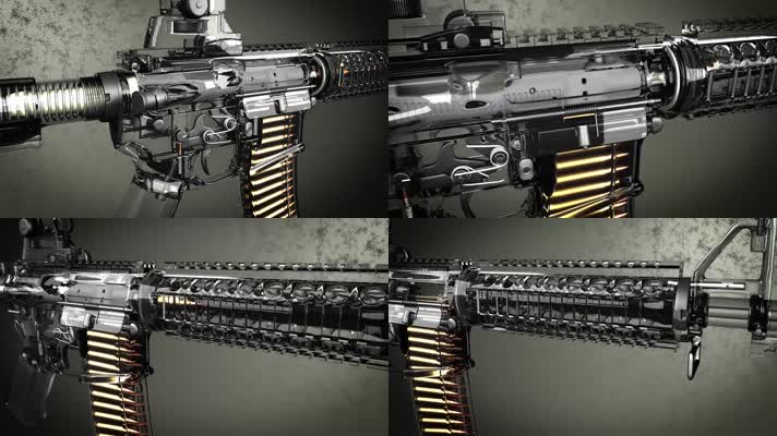 AR-15自动步枪3D动画