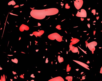 红色爱心花瓣迸发转场【内含6个素