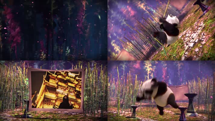 2020震撼动感中国风3D卡通大熊猫片头