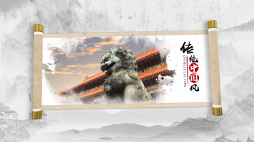 卷轴水墨大气中国风图文展示AE模版