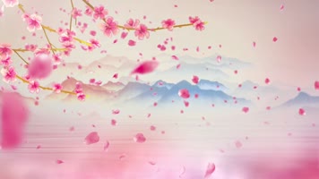 水墨花瓣舞台背景循环 水墨花瓣舞台背景循环