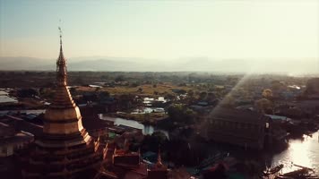 缅甸伦勒湖自然风景秀4K航拍 缅甸伦勒湖自然风景秀4K航拍