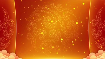 4K中国风金色背景循环