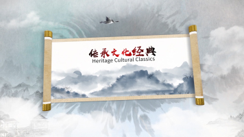 大气水墨卷轴中国风图文展示AE模版