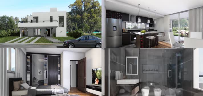 豪华高档别墅洋房室内装潢建筑漫游三维动画