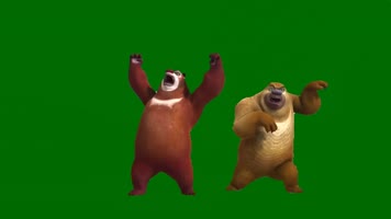 绿屏抠像视频素材熊大熊二
