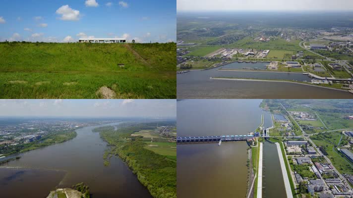 波兰水电站大坝4K航拍