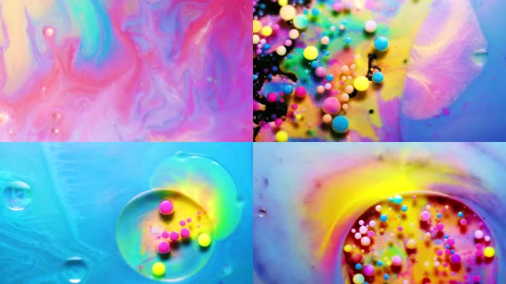 绚丽水墨色彩4K视频