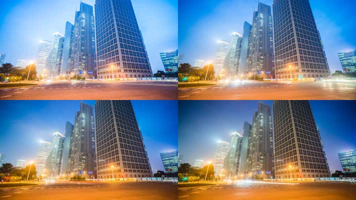  上海 延时摄影 高楼大厦 车水马龙 