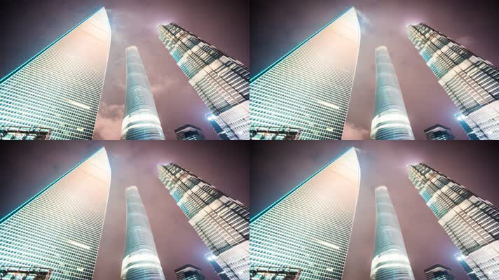  上海 延时摄影 高楼大厦  