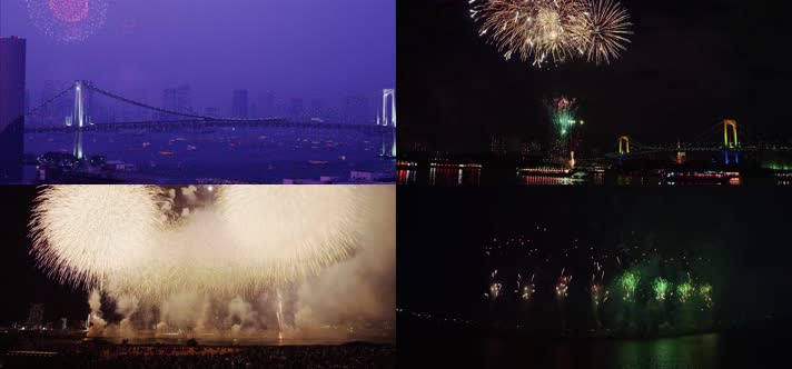 4K城市夜晚烟花焰火燃放