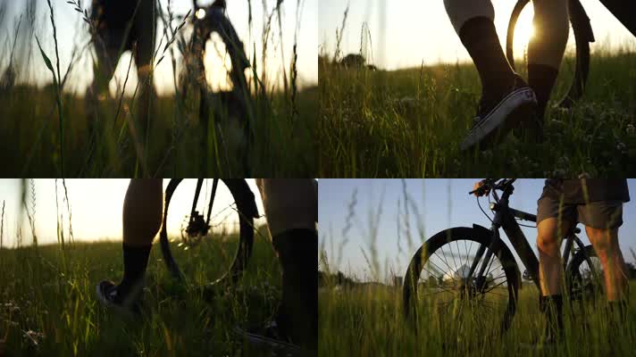 夕阳下的自行车