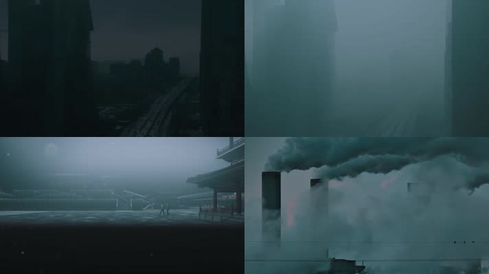 环境空气污染雾霾视频