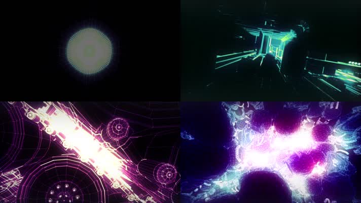 科技背景几何线条三维空间穿梭动态素材