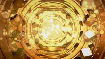 金色圆形隧道穿梭 