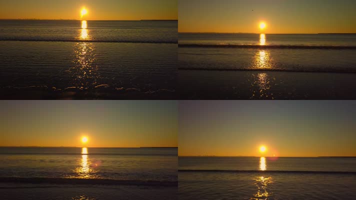 日落 天空 晚霞  海边 海上 海滩