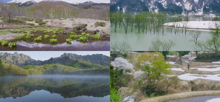 4K湖泊山水绿色自然风景秀