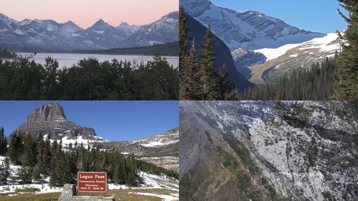 4K美国蒙大拿冰川国家公园自然风光