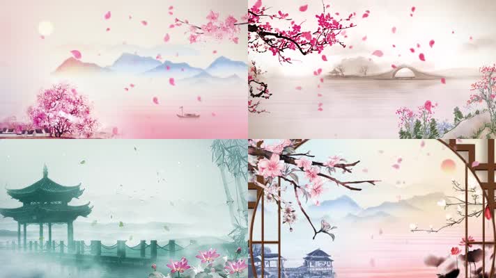 《江南烟雨》歌曲水墨风背景