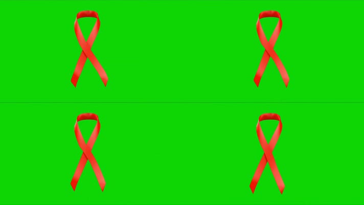 绿屏抠像视频素材艾滋病红丝带