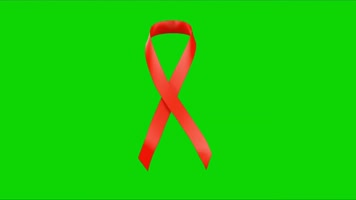 绿屏抠像视频素材艾滋病红丝带