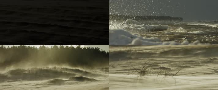 极度严寒冰冷恶劣天气条件下实拍暴风雪意境