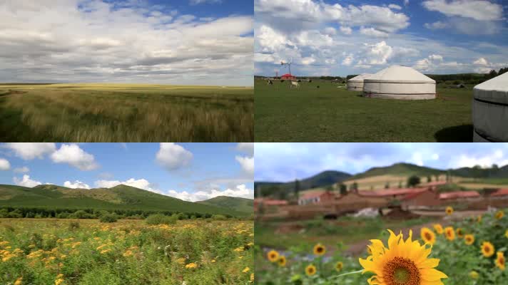 蒙古大草原风景美丽大自然景色